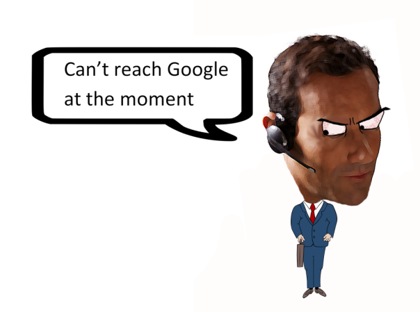 Cartoon of man using headset