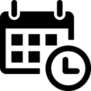 An icon depicting a calendar and clock